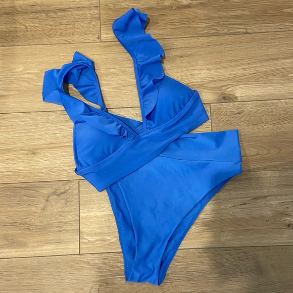 aerie Other - Aerie blue ruffle bikini set